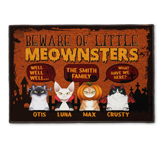 Beware Of Little Meownsters - Personalized Doormat