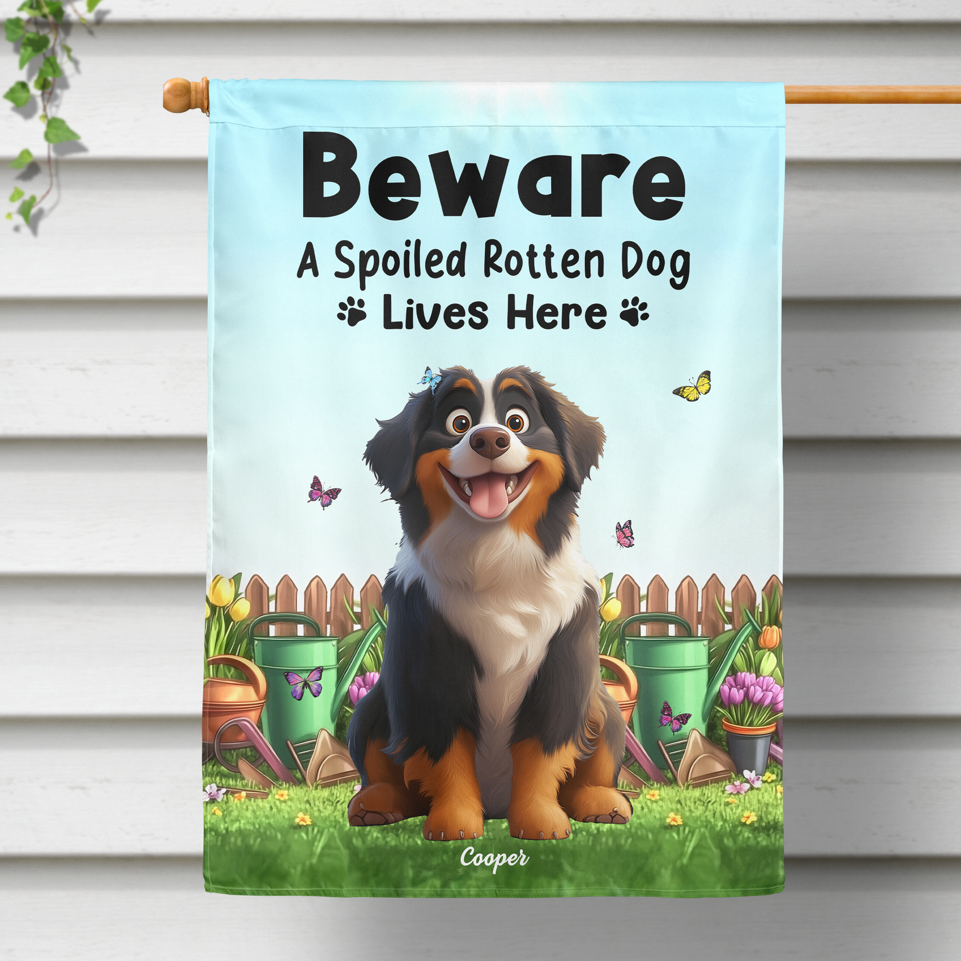 Beware Spoiled Rotten Dogs Live Here - Personalized Flag