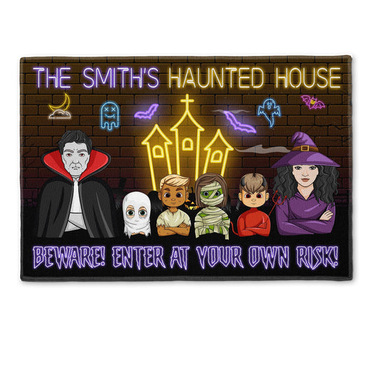 Beware! Еnter At Your Own Risk! - Personalized Doormat