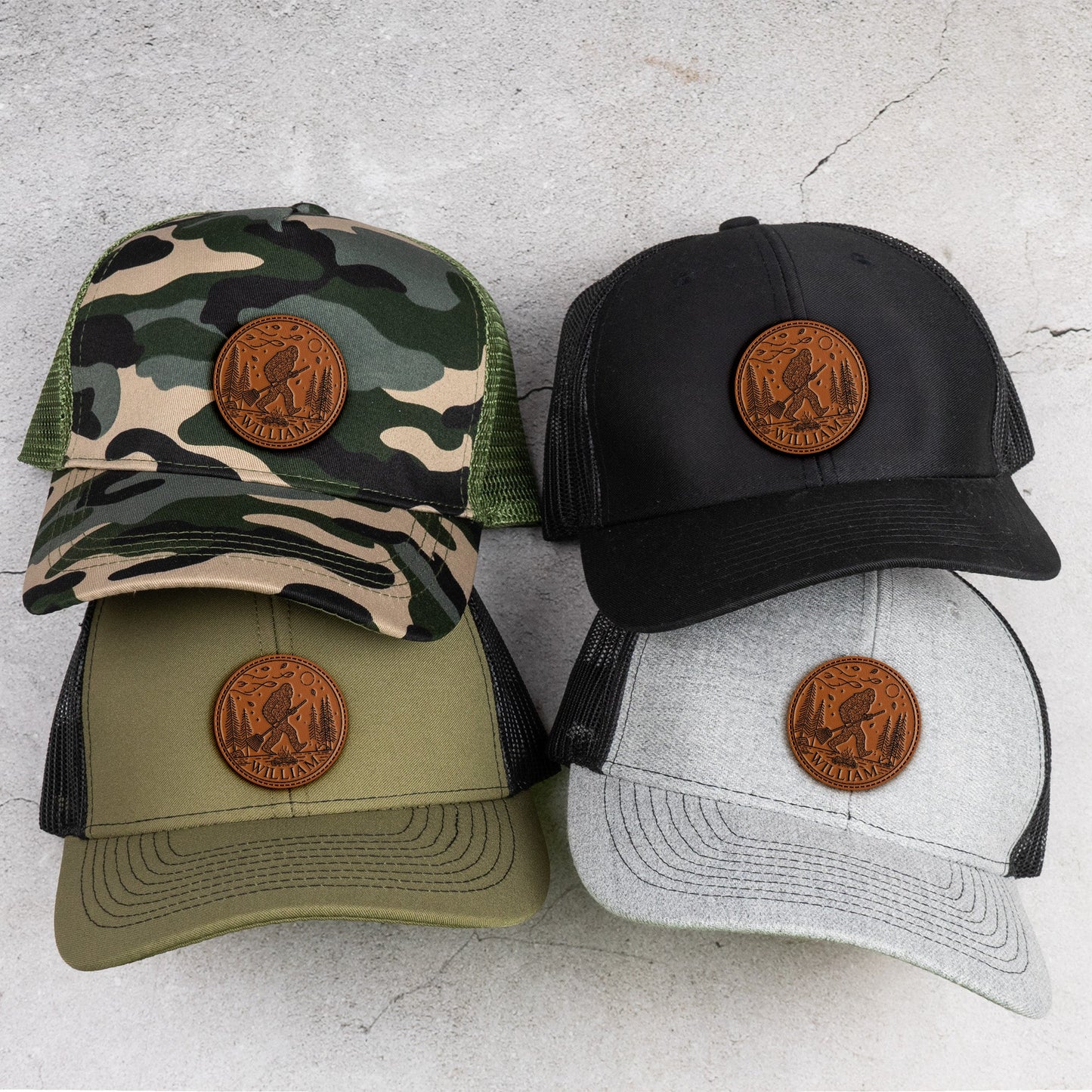 Bigfoot Living Their Best Life - Personalized Leather Patch Hat