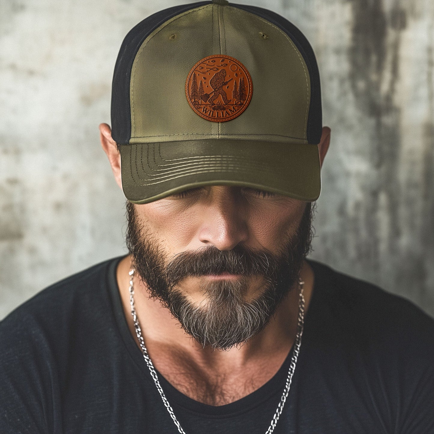 Bigfoot Living Their Best Life - Personalized Leather Patch Hat
