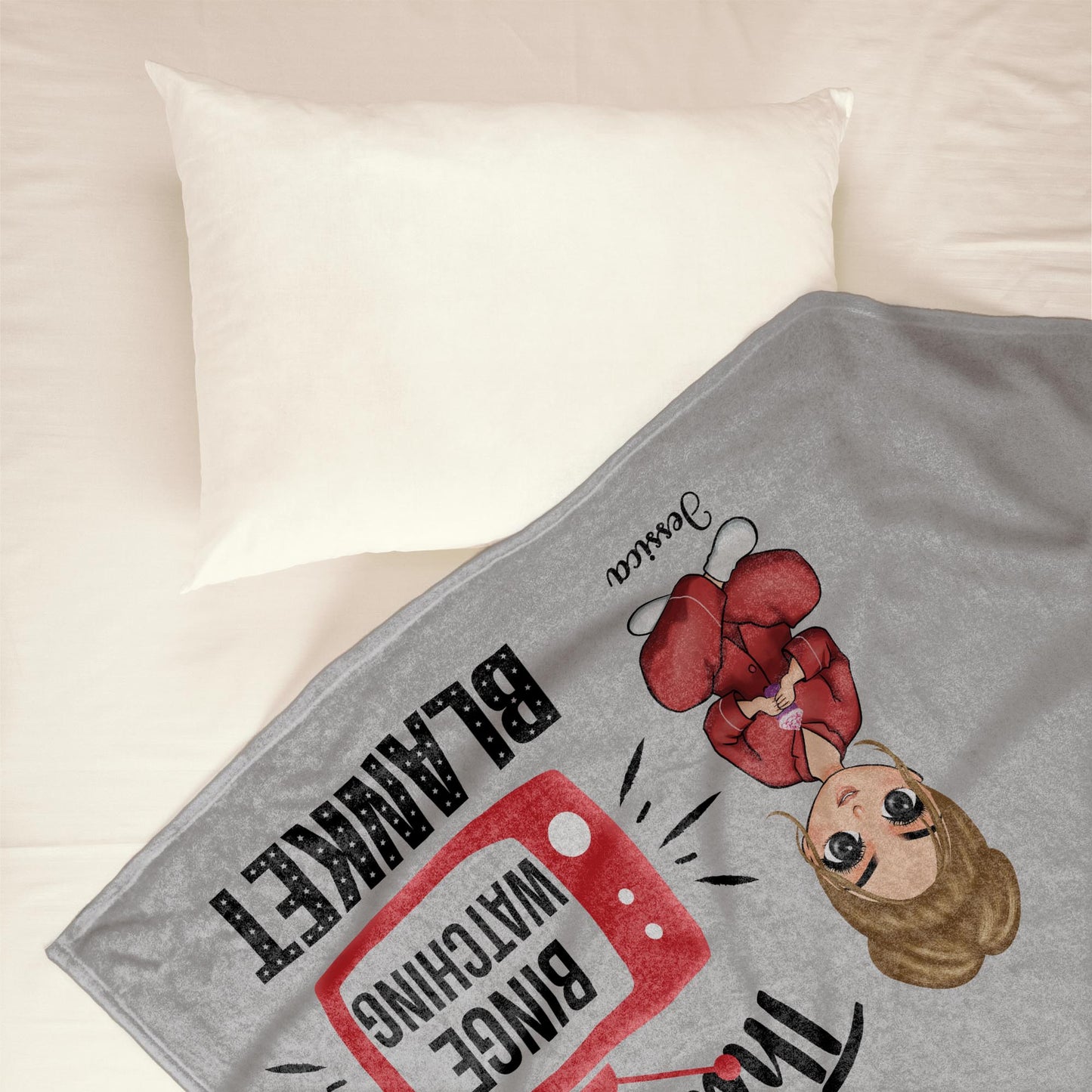 Binge Watching Blanket  - Personalized Blanket  - Birthday Gift For Her, Girl, Woman