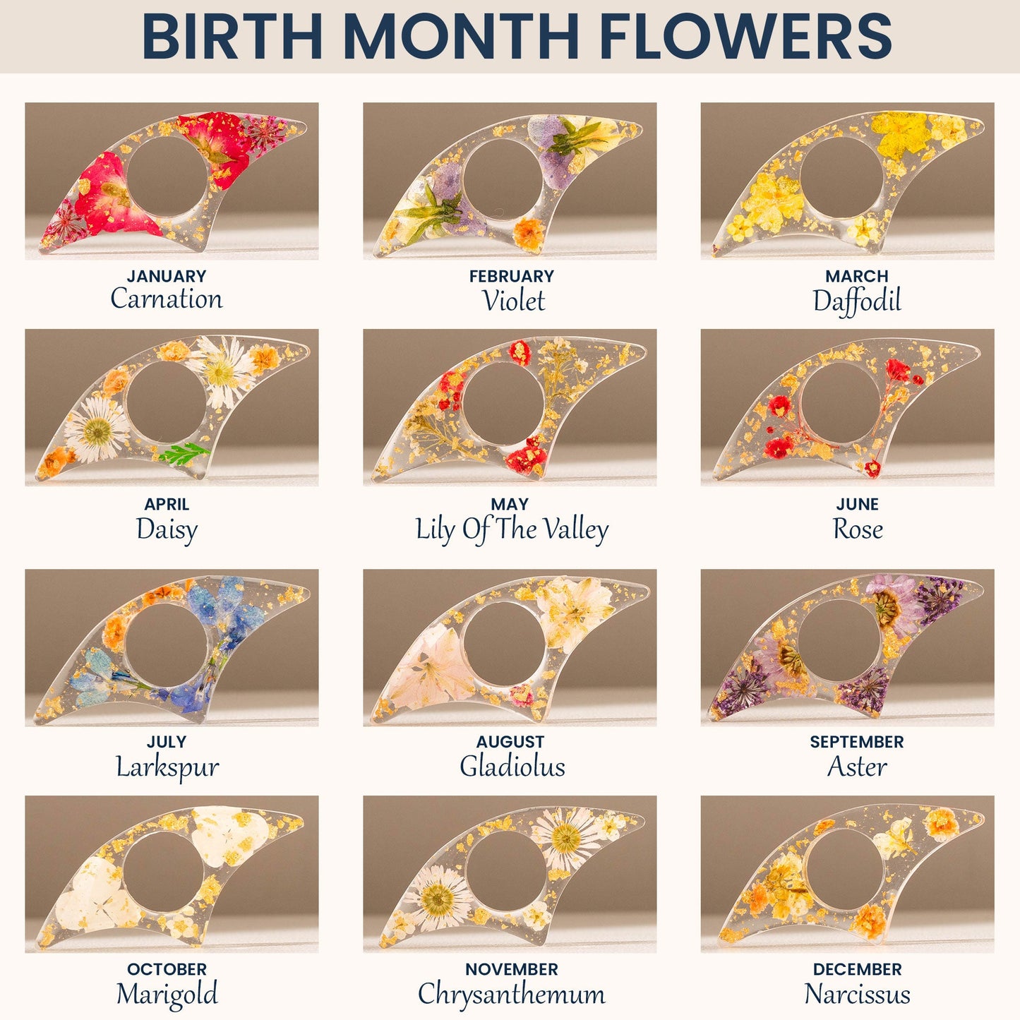 Birth Flower Book Lover - Resin Book Page Holder