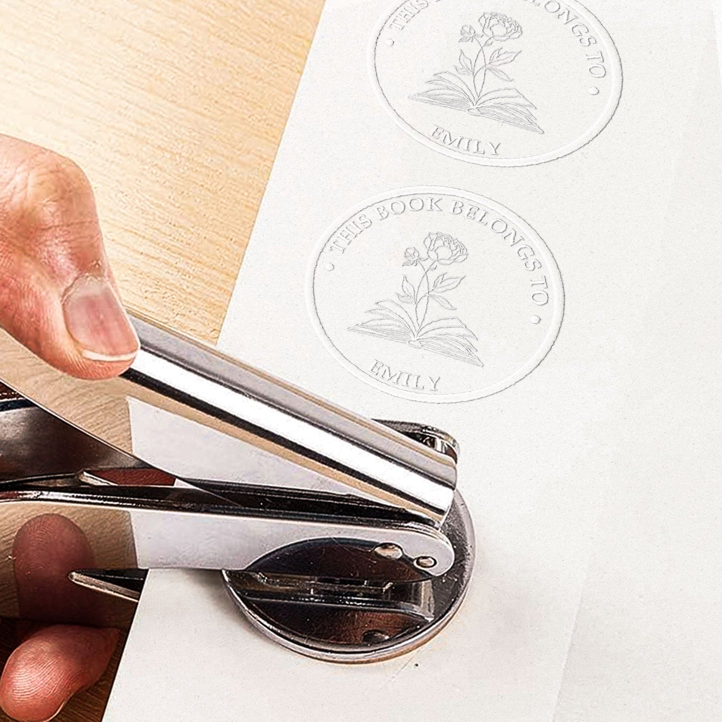 Birth Flower - Personalized Book Embosser Stamp