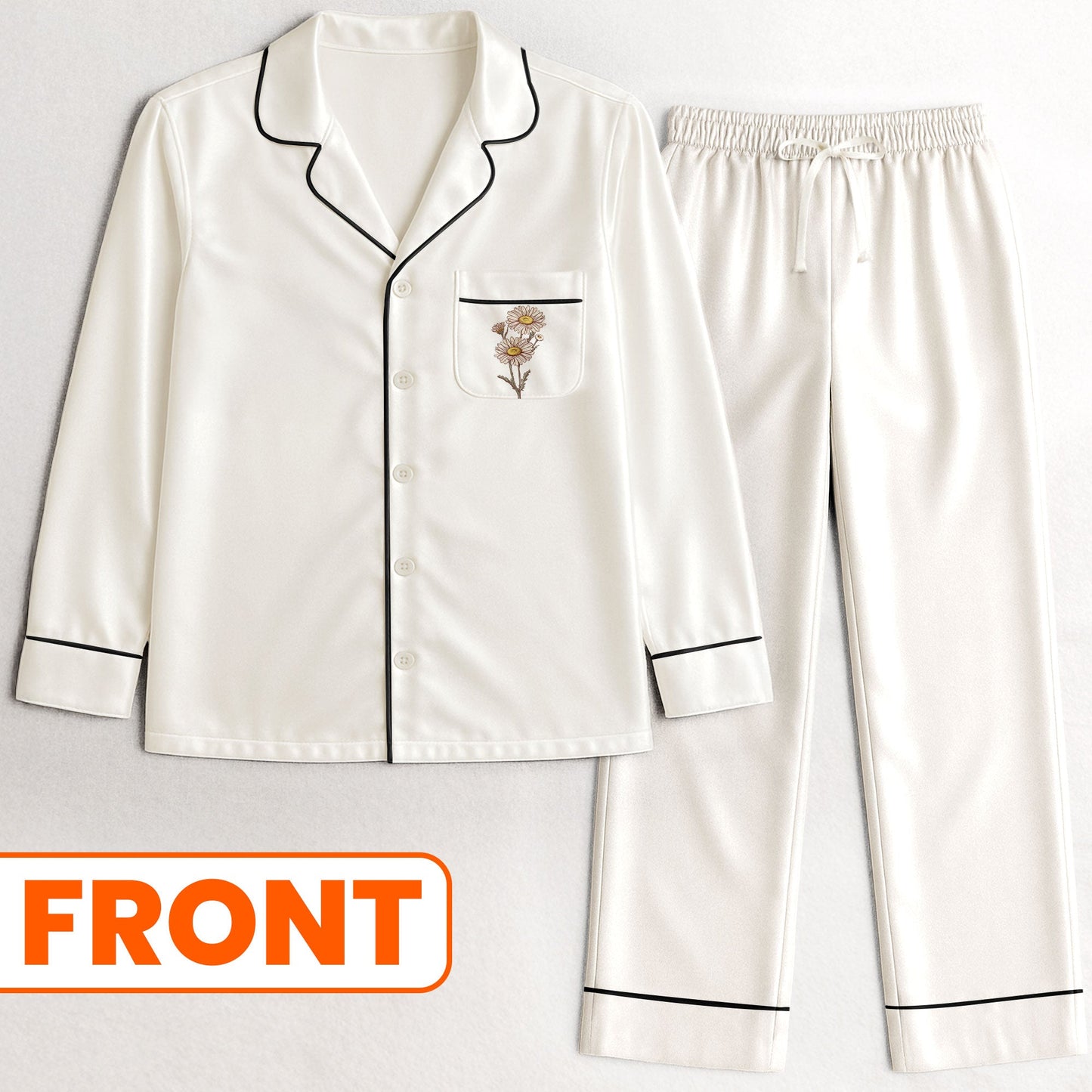 Birth Flower - Personalized Satin Pajama Set