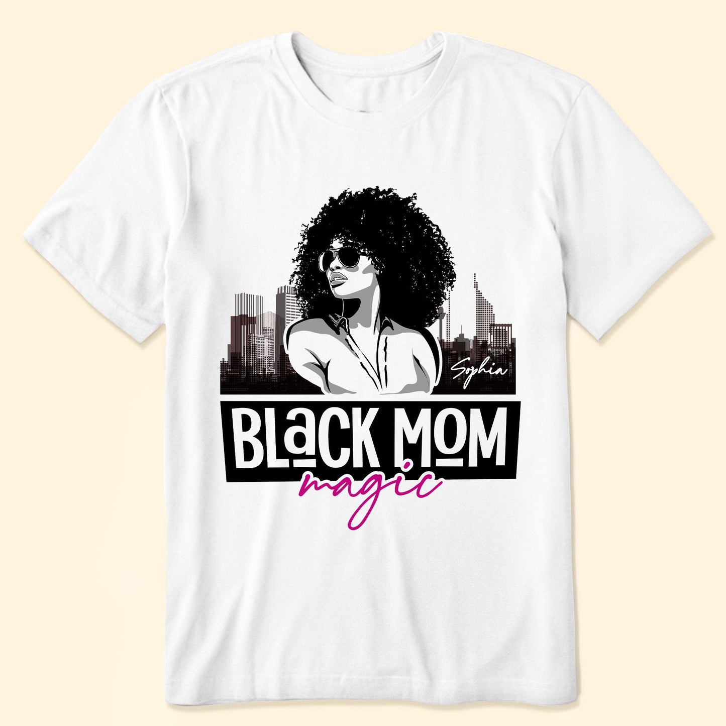 Black Mom Magic Pink - Personalized Shirt