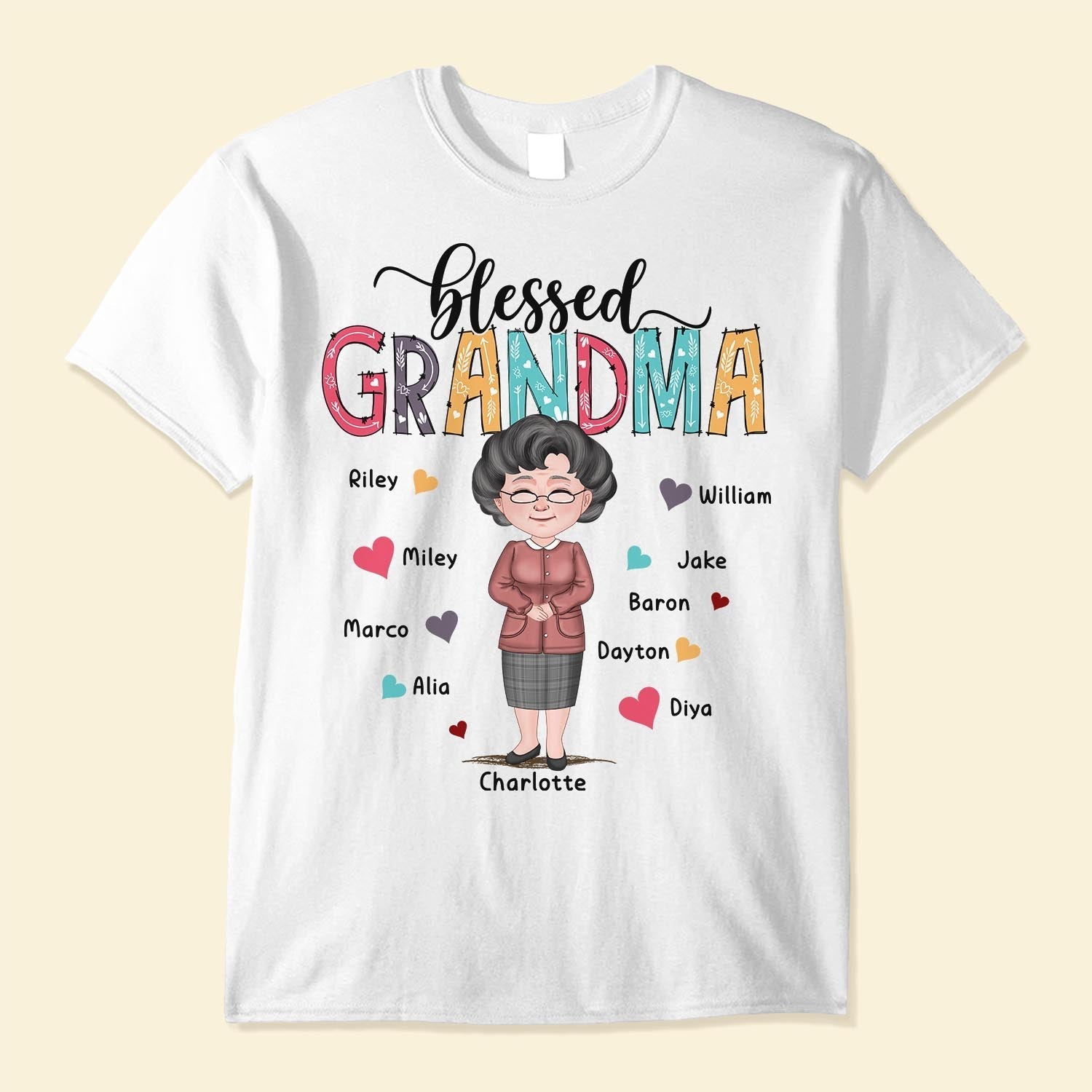 Blessed Grandma  - Personalized Shirt - Birthday, Mother's DayGift For Mom, Mother, Grandma, Nana, Mimi