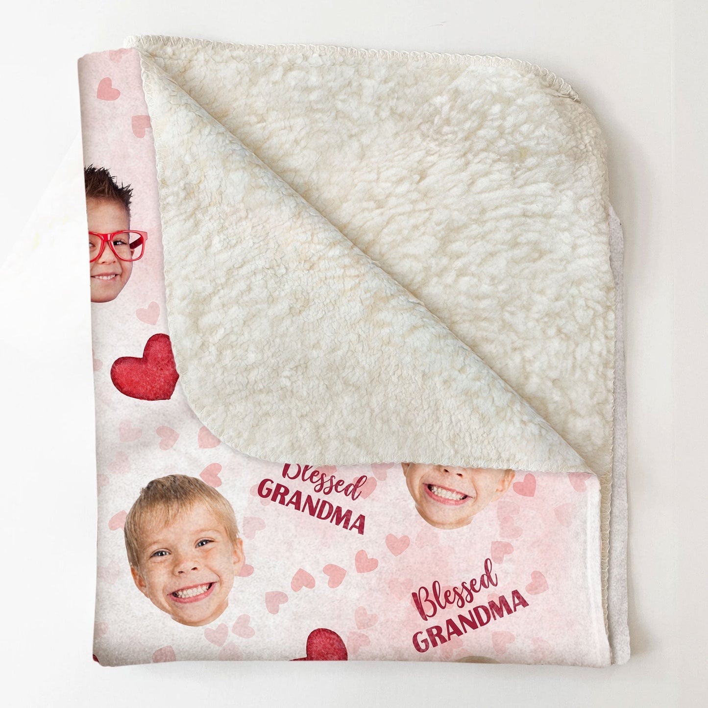Blessed Grandma - Personalized Photo Blanket - Christmas, New Year Gift For Grandma, Nana, Mimi, Gigi
