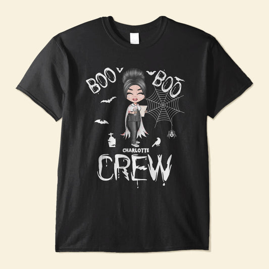 Boo Boo Crew - Personalized Shirt - Halloween  Gift For Doctor & Nurse - Cartoon Nurse