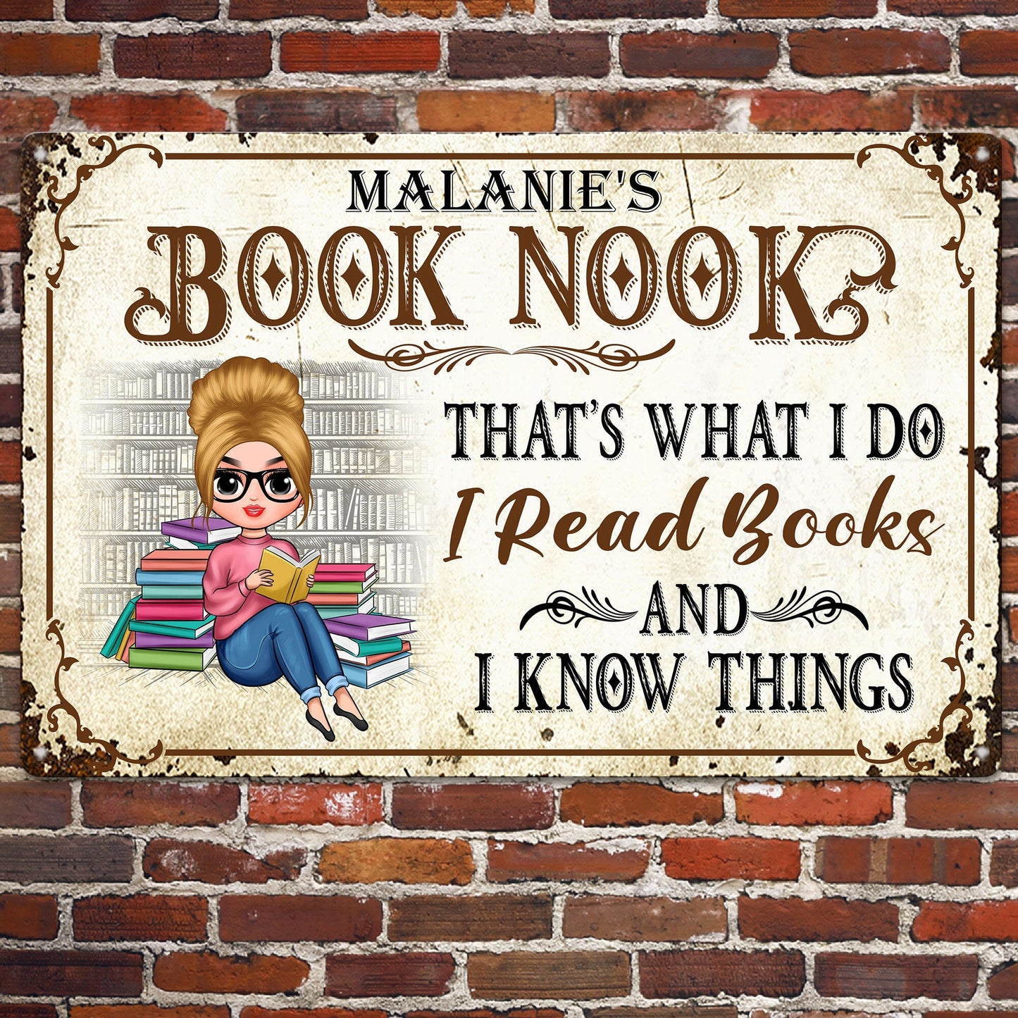 Book Nook, That's What I Do, I Read Books - Personalized Metal Sign