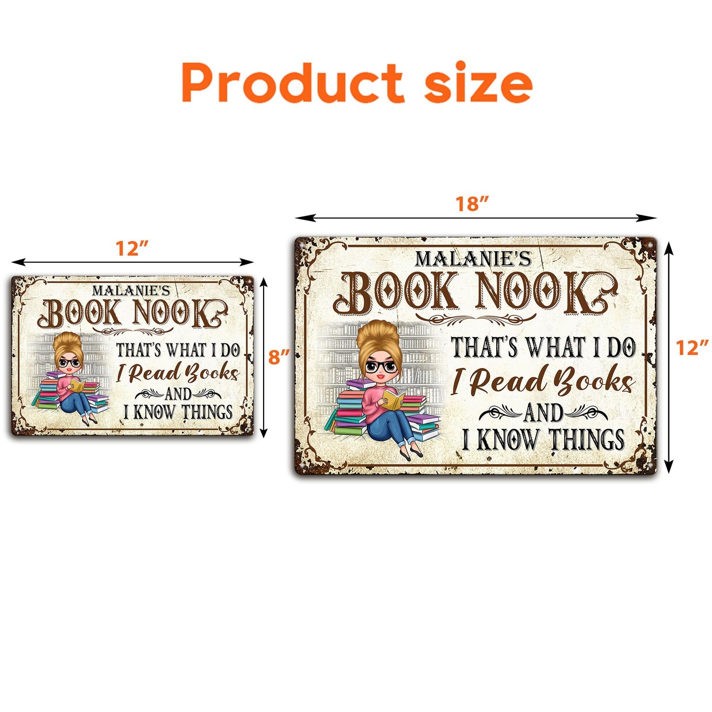 Book Nook, That's What I Do, I Read Books - Personalized Metal Sign