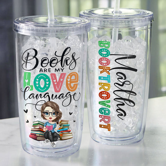 Booktrovert - Personalized Acrylic Tumbler With Straw