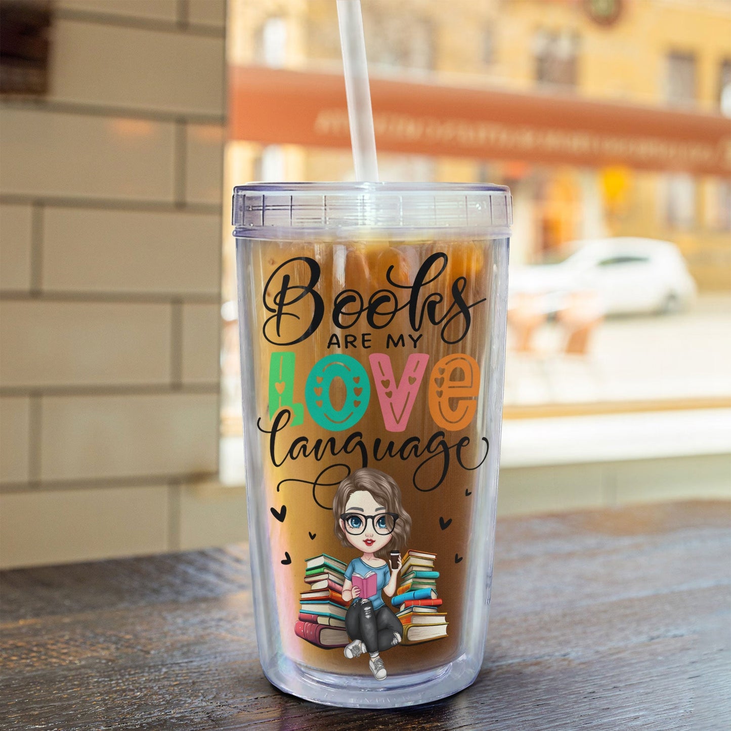 Booktrovert - Personalized Acrylic Tumbler With Straw