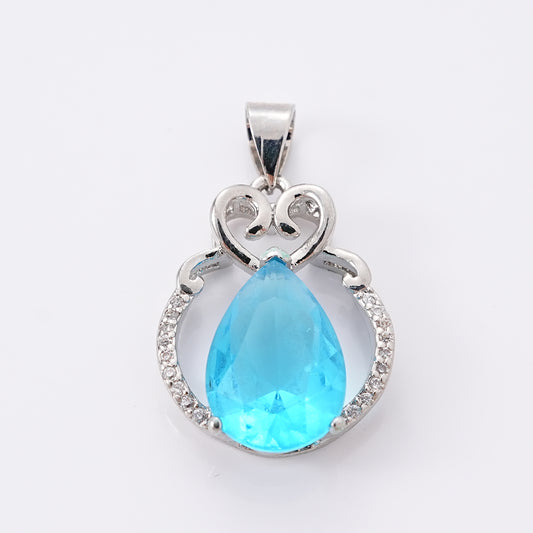 UIONEN Teardrop Aquamarine Blue Crystal Pendants for Necklace Making & Daily Wear