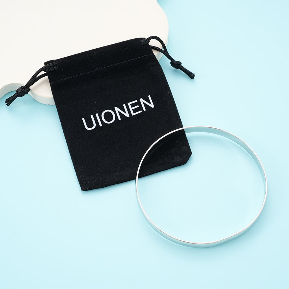 UIONEN Minimalist Plain Bangle Bracelets for Everyday Wear & Timeless Elegance