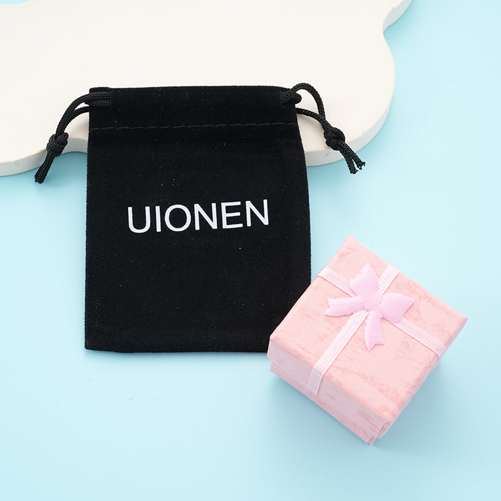 UIONEN Pink Bow Jewelry Cases Gift Boxes with Velvet Pouch