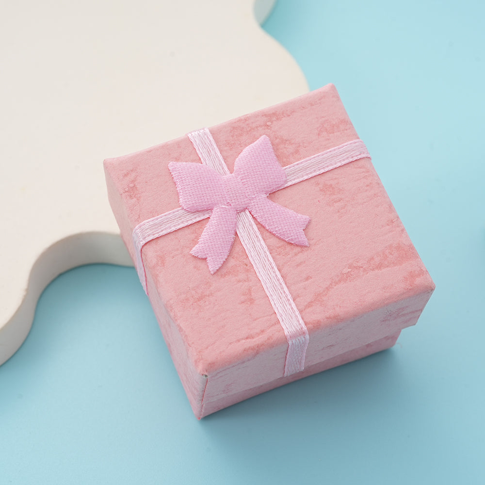 UIONEN Pink Bow Jewelry Cases Gift Boxes with Velvet Pouch