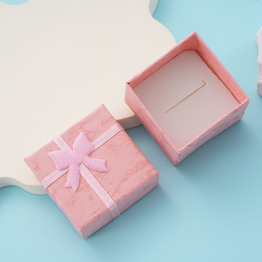 UIONEN Pink Bow Jewelry Cases Gift Boxes with Velvet Pouch