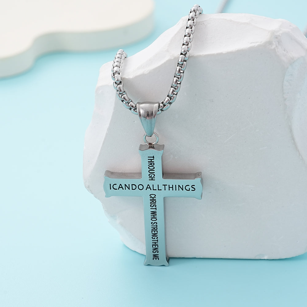 UIONEN Engraved Bible Verse Cross Necklaces for Daily Wear & Faith Expression