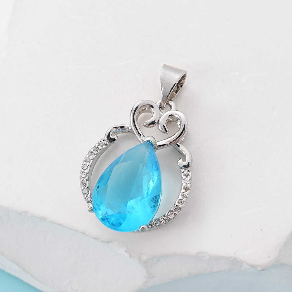 UIONEN Teardrop Aquamarine Blue Crystal Pendants for Necklace Making & Daily Wear
