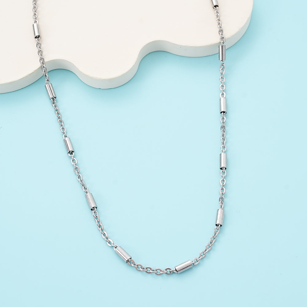 UIONEN Cylindrical Bar Chain Necklaces for Daily Wear & Layered Styling