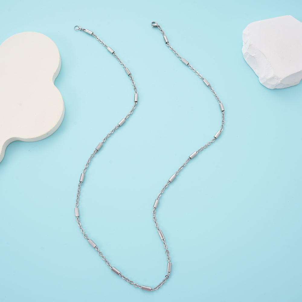 UIONEN Cylindrical Bar Chain Necklaces for Daily Wear & Layered Styling