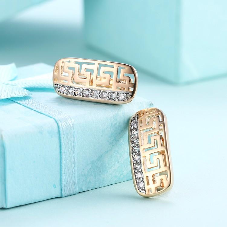 Laser Cut Luxe Crystal Micro-Pav'e Lined Huggie Hoop Earrings Set in Goldtone ITALY Design