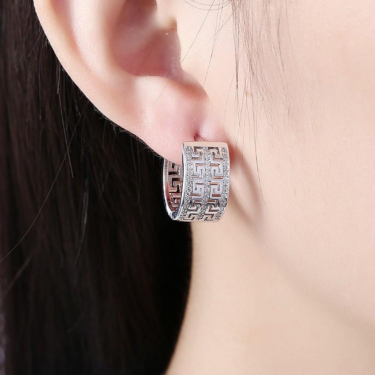 Thick Luxe Crystal Micro-Pav'e Huggie Hoop Earrings Set in Goldtone ITALY Design