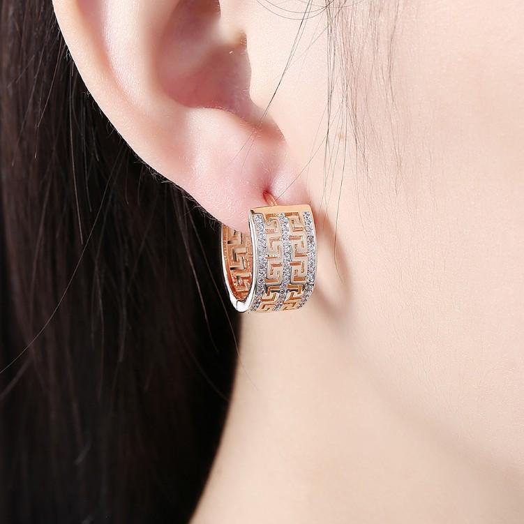 Thick Luxe Crystal Micro-Pav'e Huggie Hoop Earrings Set in Goldtone ITALY Design