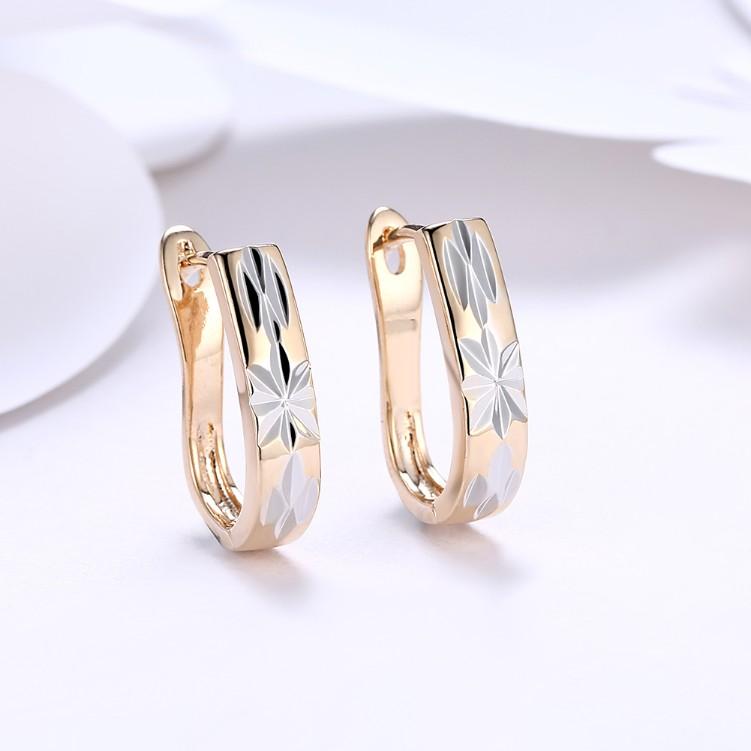 Metallic Layering Design Huggie Earrings Set in Goldtone ITALY Design