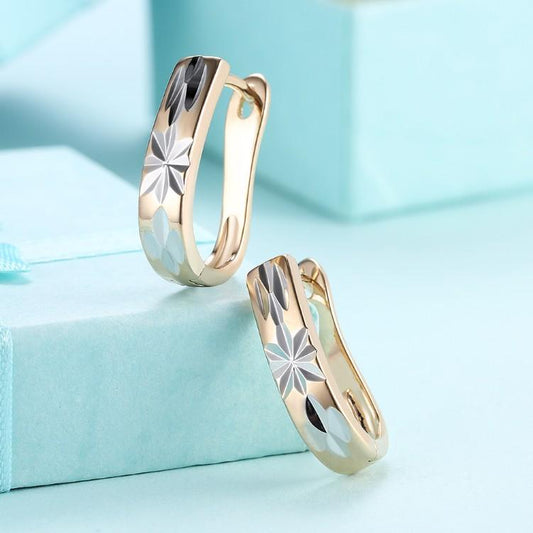 Metallic Layering Design Huggie Earrings Set in Goldtone ITALY Design