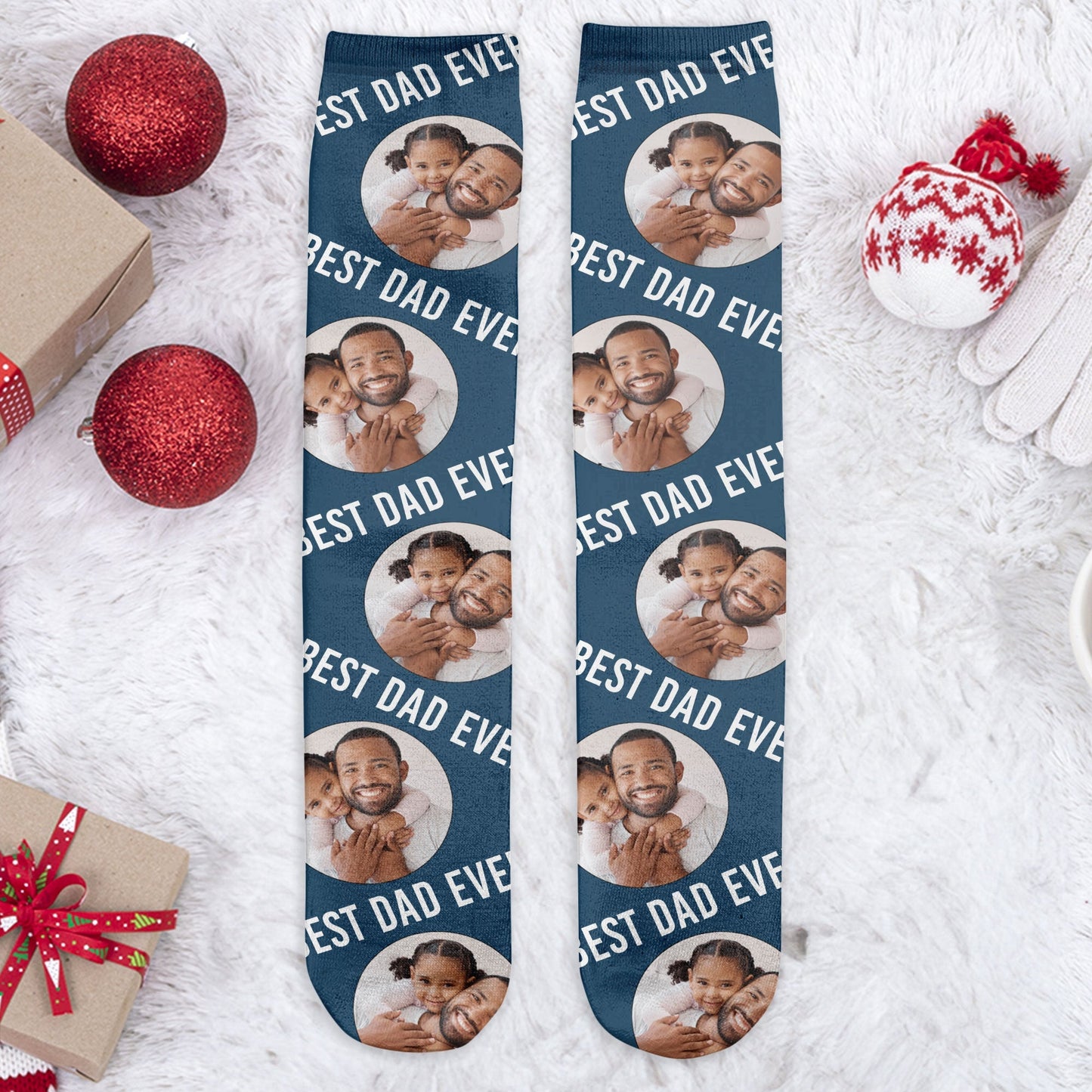 Best Dad Ever - Personalized Photo Crew Socks