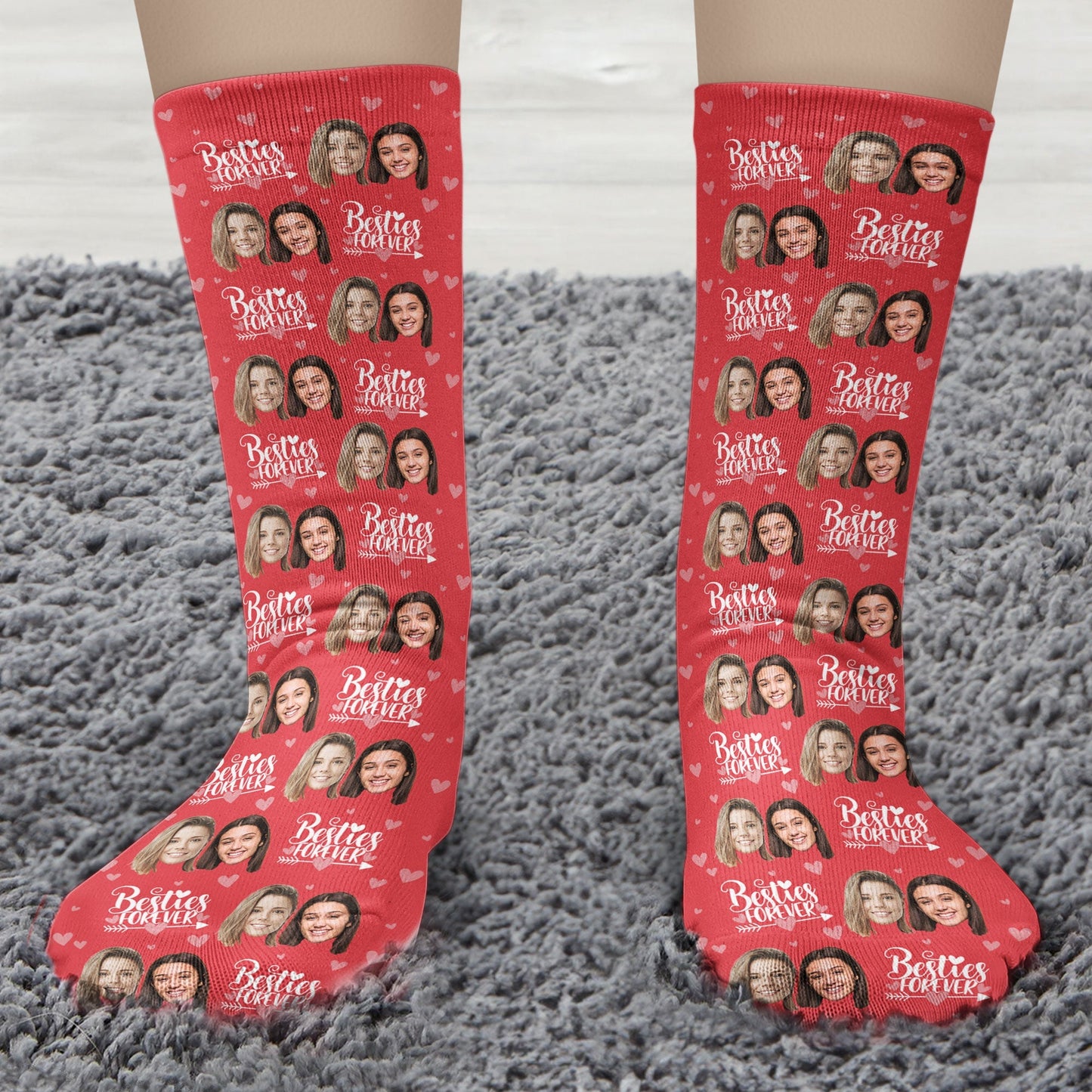 Besties Forever - Personalized Photo Crew Socks