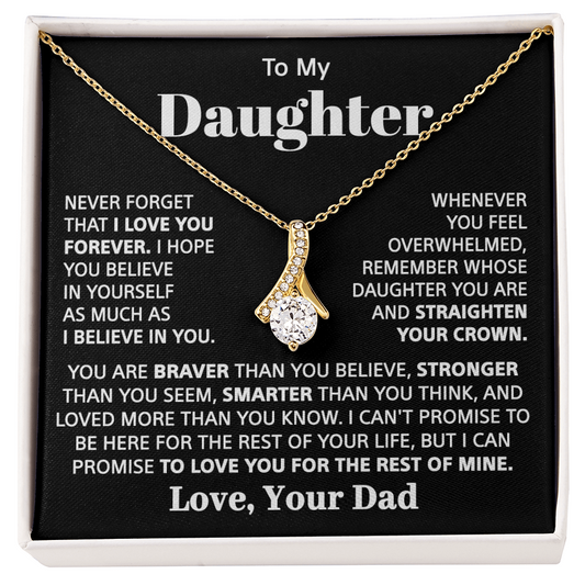 To my Daughter - Love pendant necklace - Gold