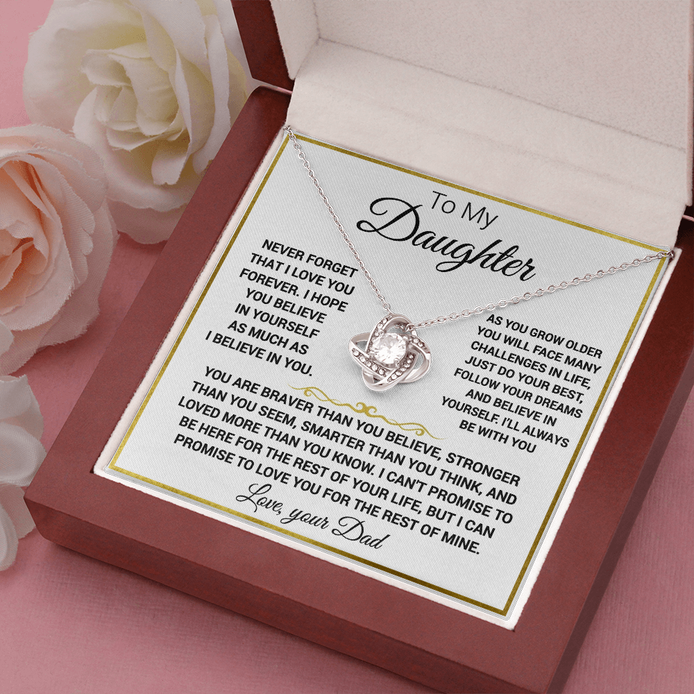 To my Daughter - “Never forget that I love you”, Knot necklace