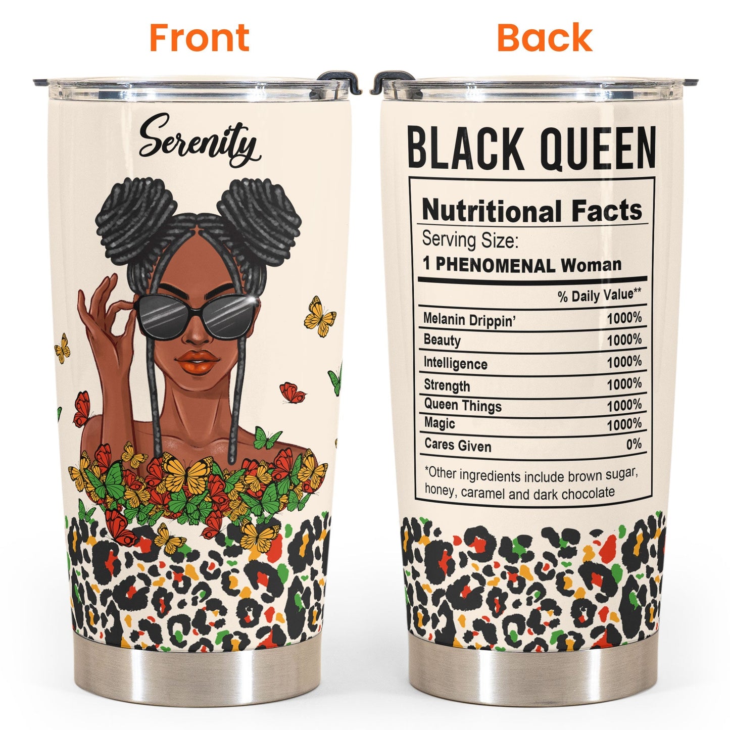 Black Queen Nutrition Facts - Personalized Tumbler Cup