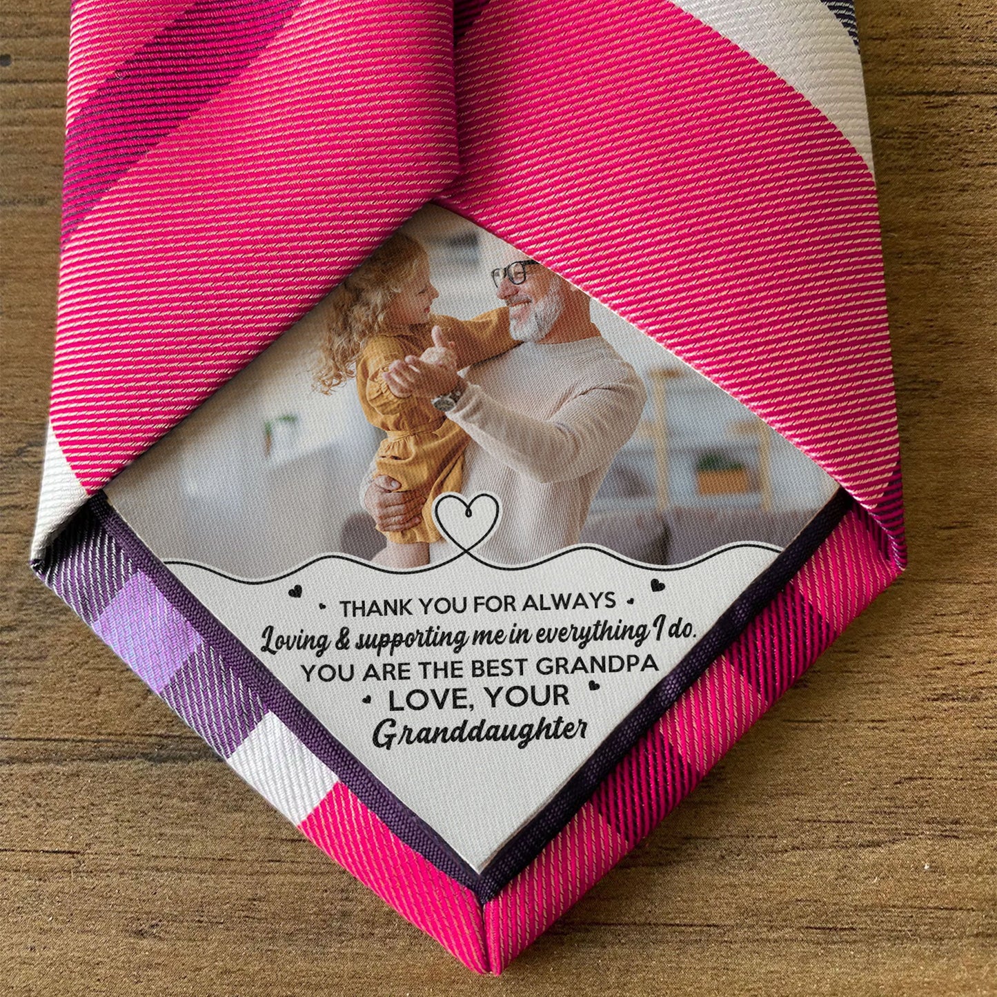 You Are The Best Grandpa - Personalized Photo Tie Patch