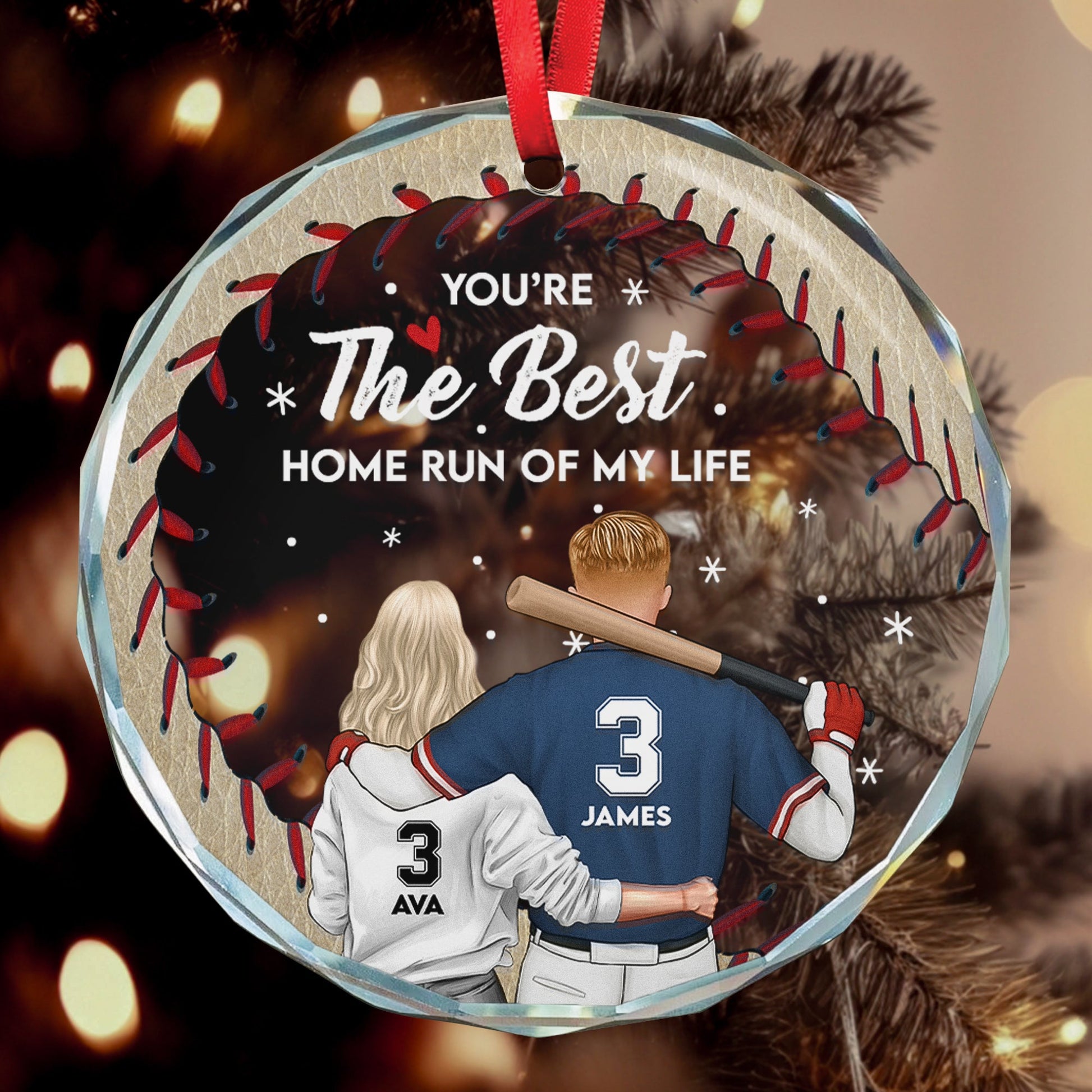You Are The Best Home Run Of My Life - Personalized Glass Ornament