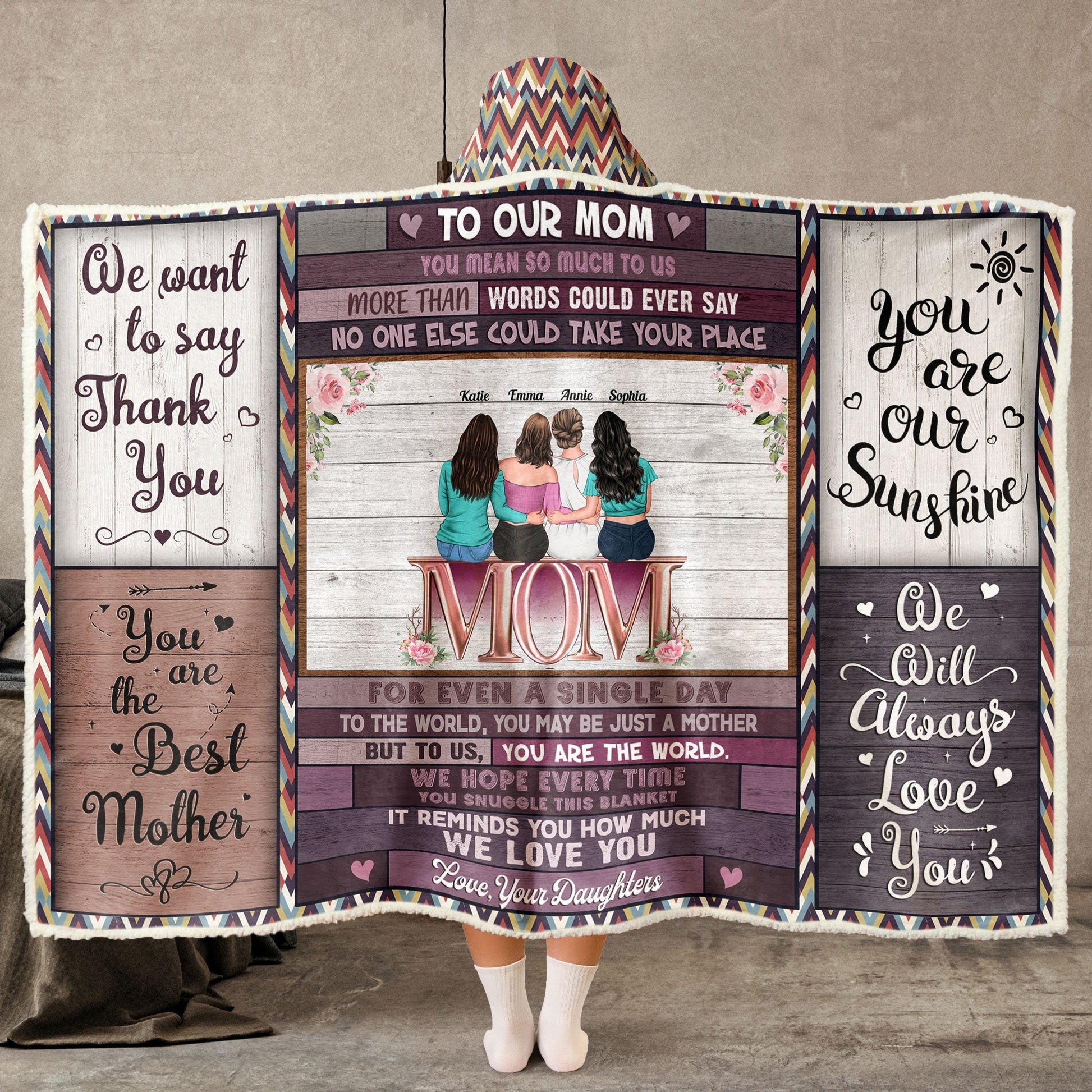 You Are The Best Mother Mother's Day Gift - Personalized Wearable Blanket Hoodie