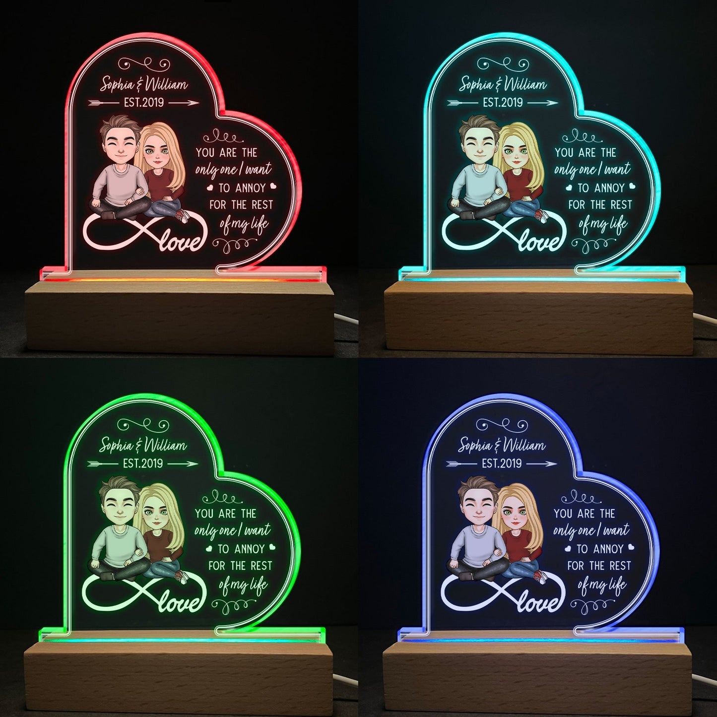 You Are The Only One I Want To Annoy For The Rest Of My Life - Personalized LED Light