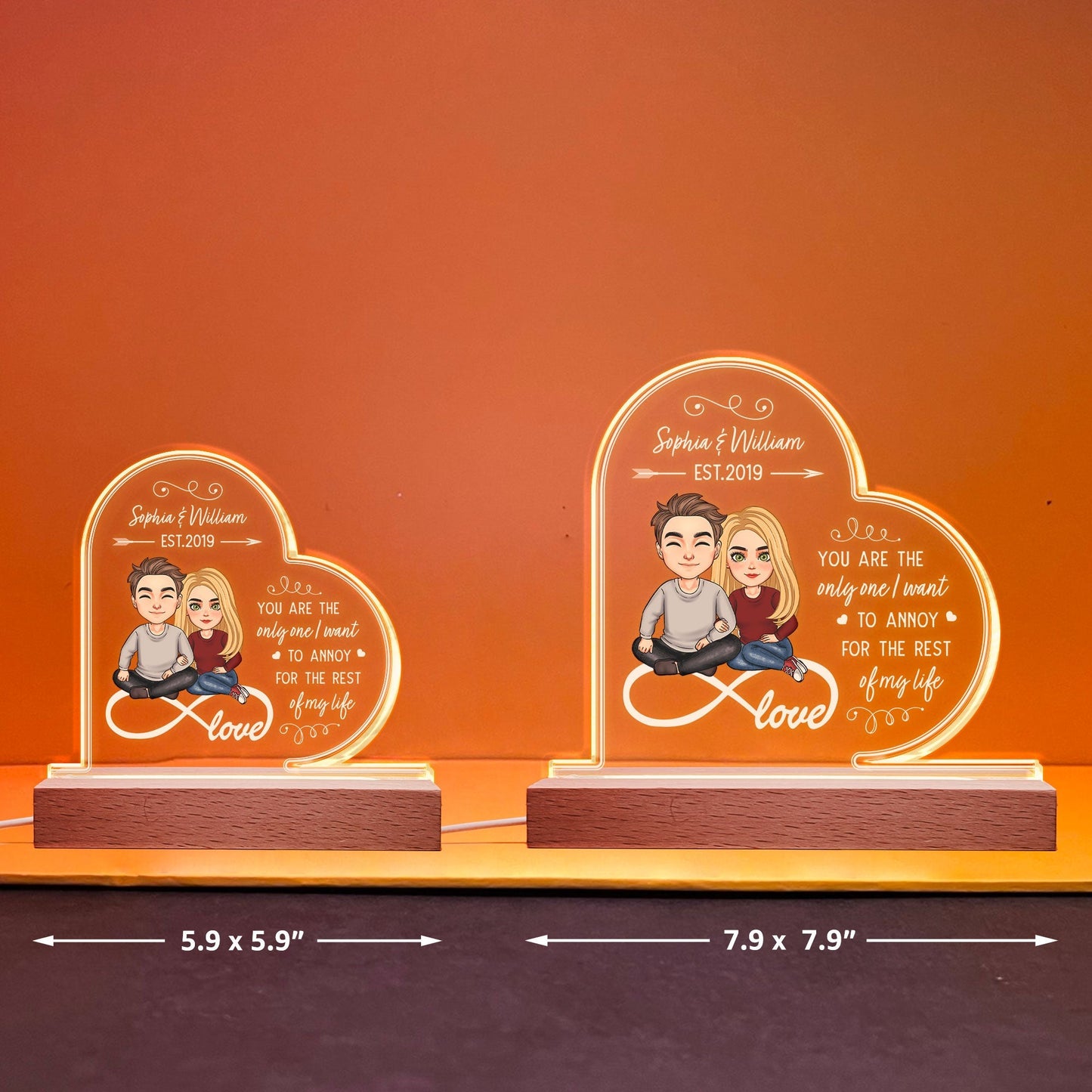 You Are The Only One I Want To Annoy For The Rest Of My Life - Personalized LED Light