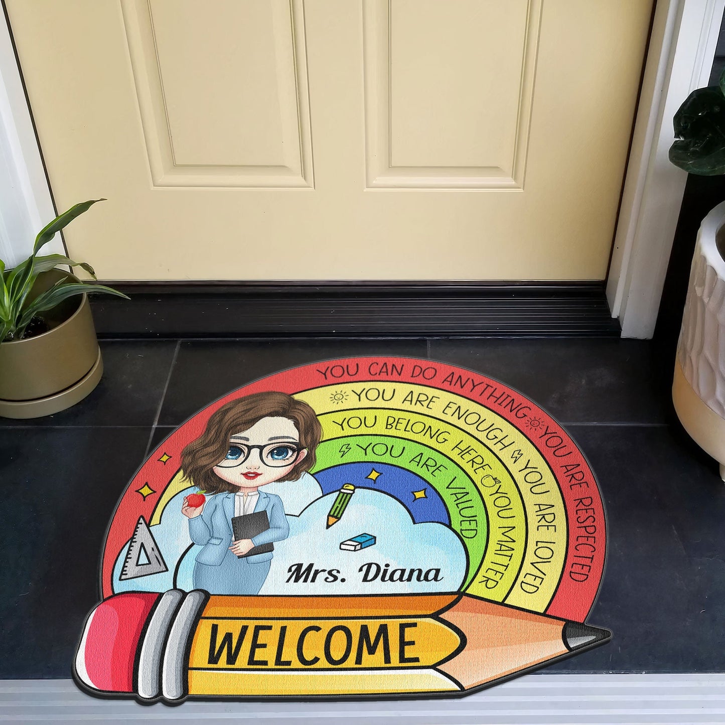 You Belong Here - Personalized Custom Shaped Doormat
