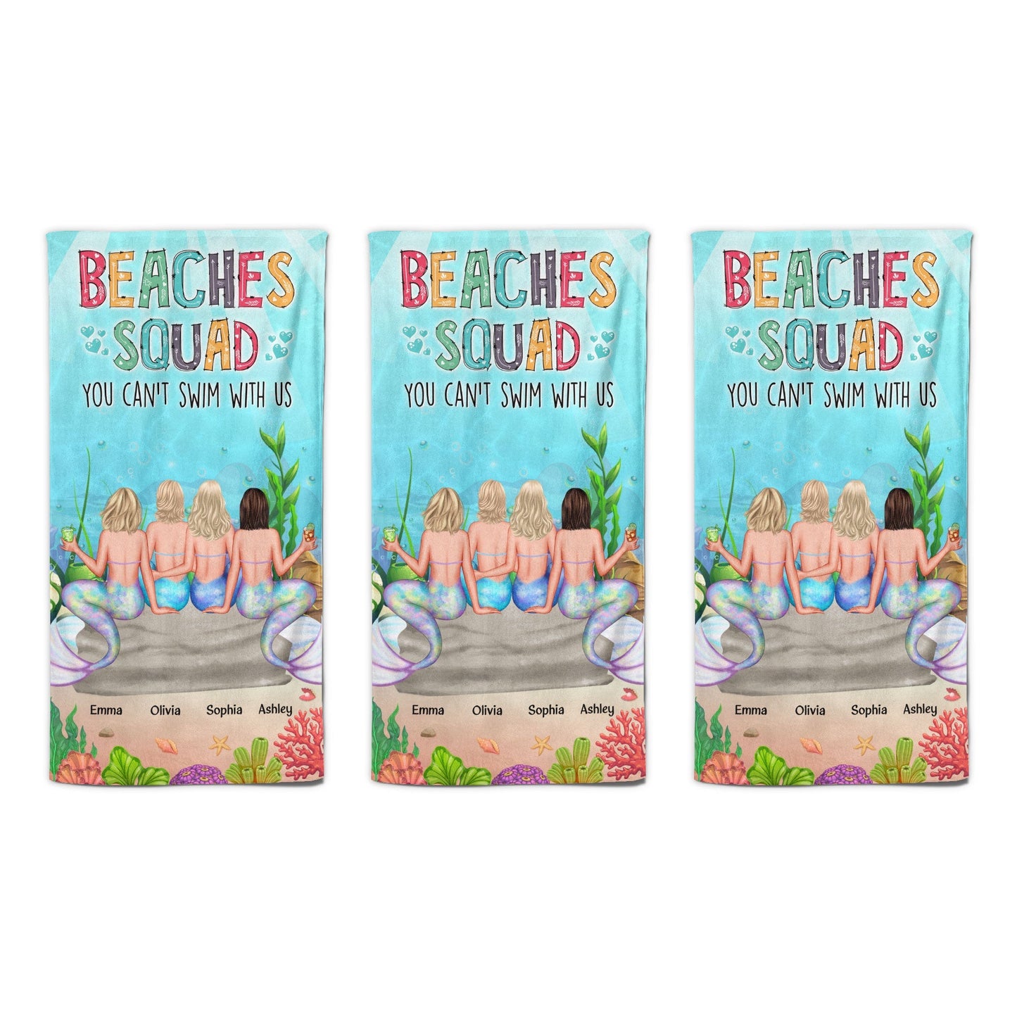 You Can't Swim With Us - Personalized Beach Towel
