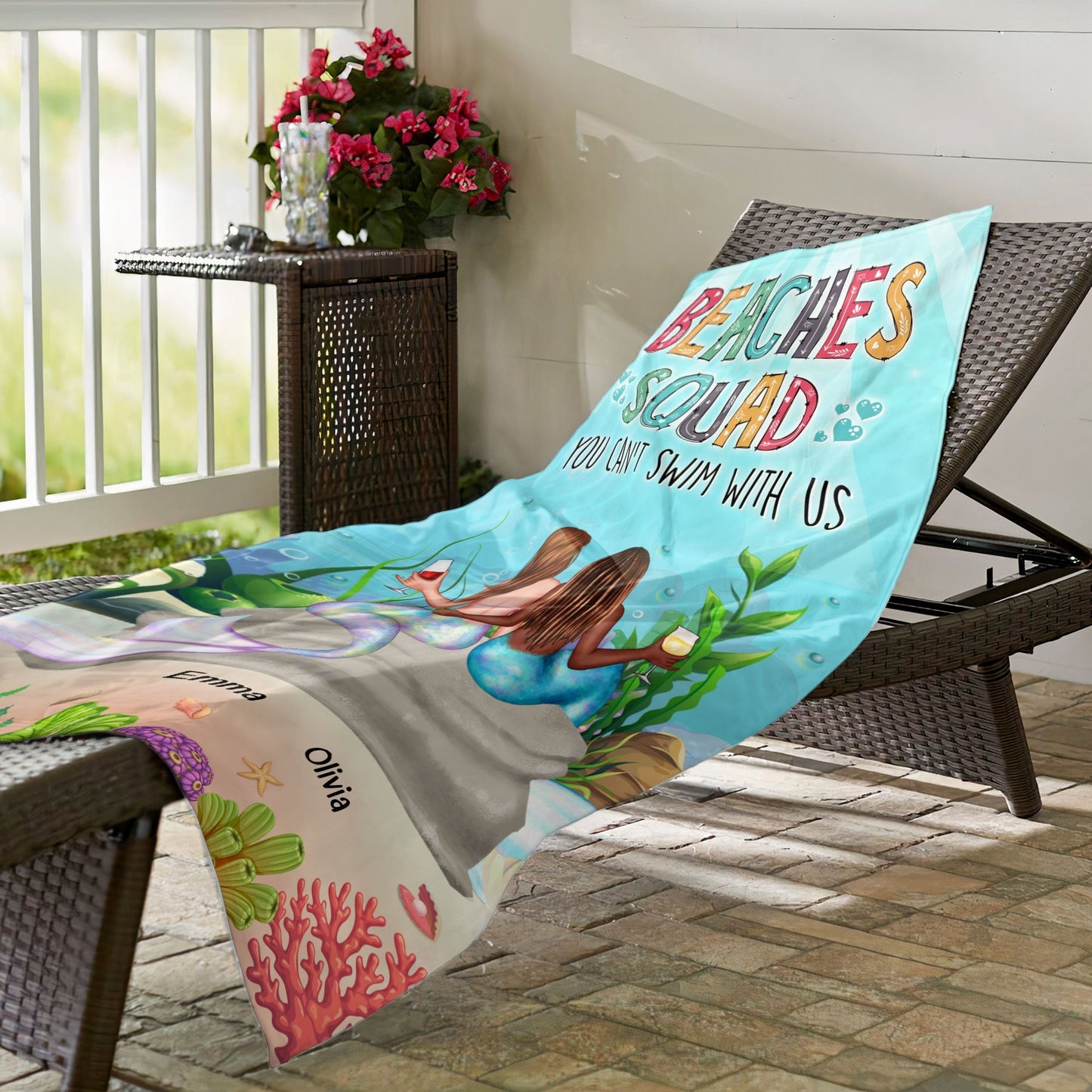 You Can't Swim With Us - Personalized Beach Towel