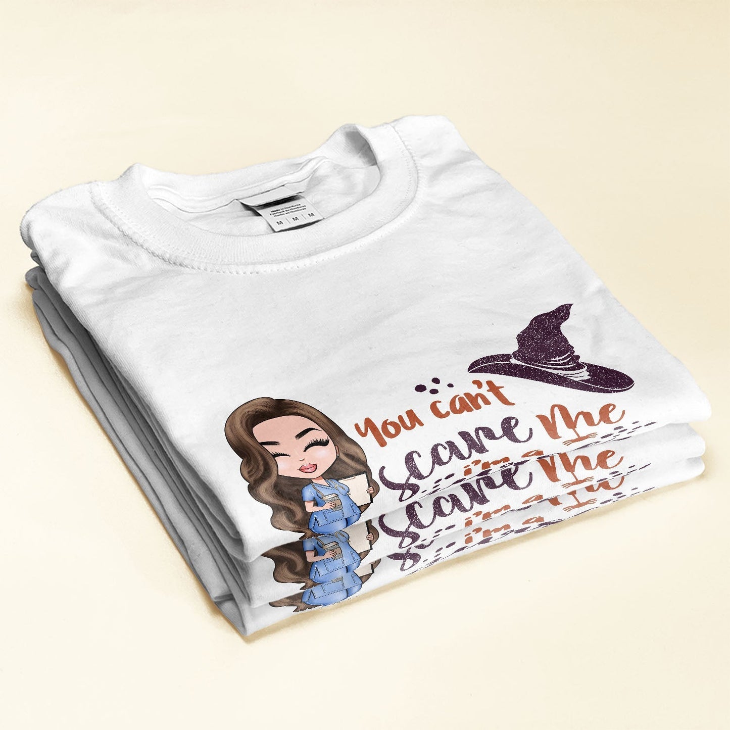 You Can't Scare Me I'm A Nurse - Personalized Shirt - Cartoon Nurse