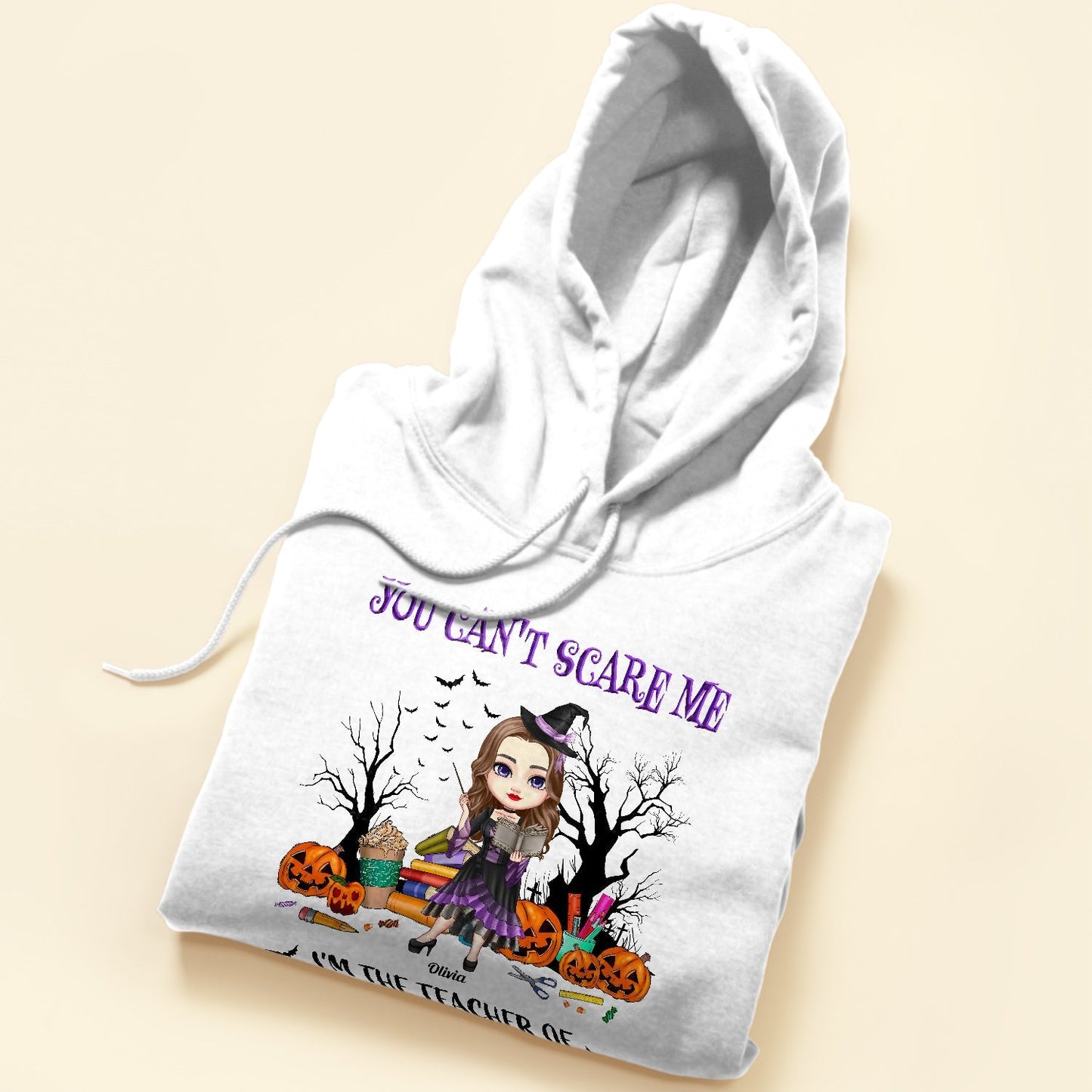 You Can't Scare Me I'm A Teacher - Personalized Shirt - Halloween, Birthday, Funny Gift For Teachers, Halloween Lovers, Teacher Assistants