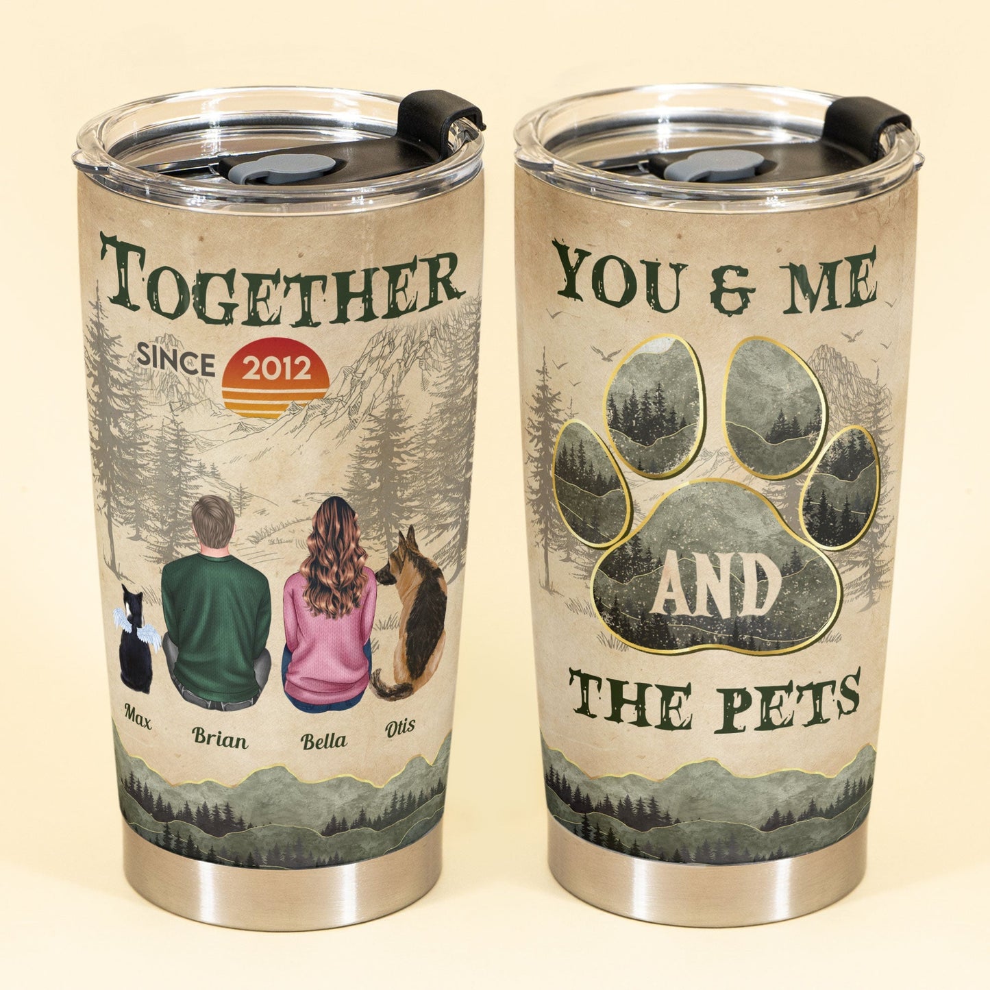 You Me And The Dogs Cats - Personalized Tumbler Cup