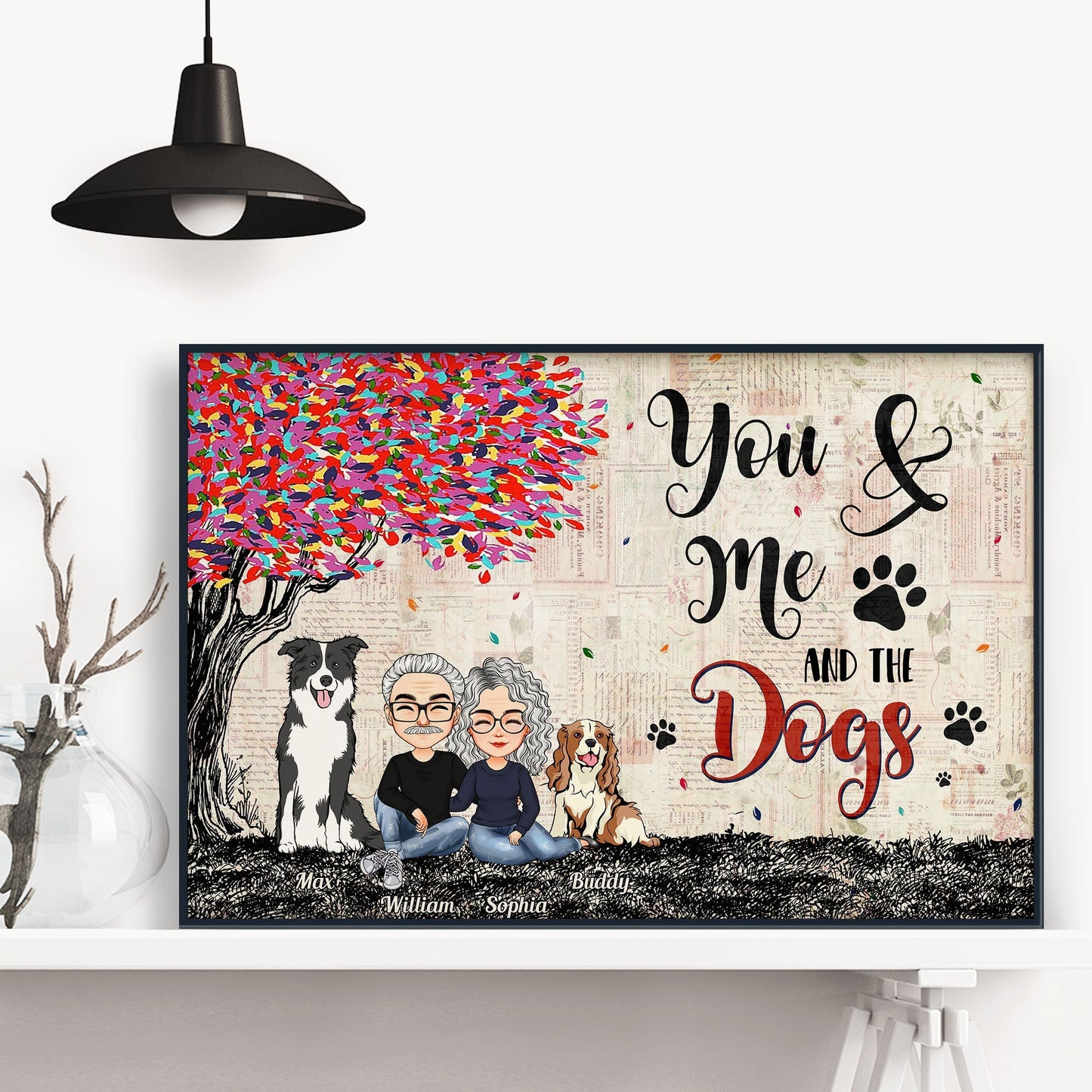 You Me And The Pets - Personalized Poster, Canvas - Birthday Christmas Gift For Husband And Wife, Pet Lovers