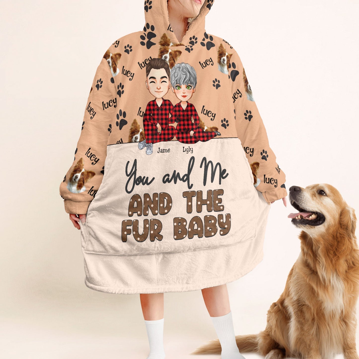 You Me Fur Babies - Personalized Oversized Blanket Hoodie