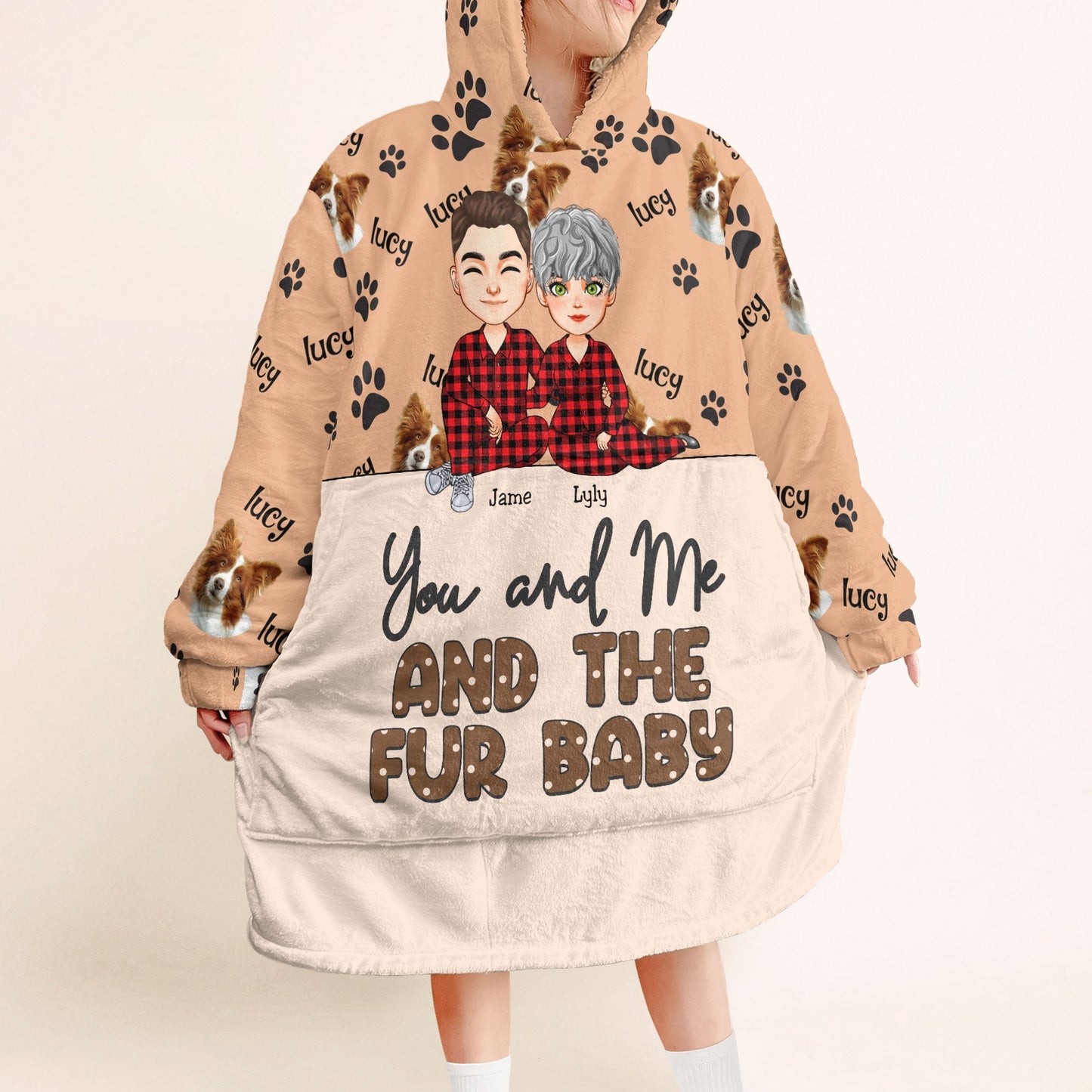 You Me Fur Babies - Personalized Oversized Blanket Hoodie